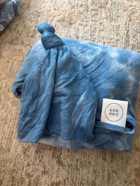 Lou Lou & Company Blue Tie-Dye Baby Lovey with Knot